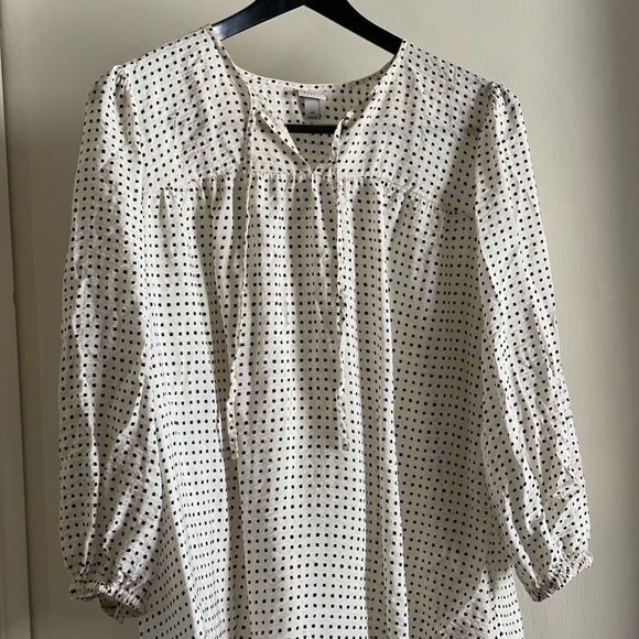 a new day Black and White Polka Dot Blouse 2X graphic W25.036 - Picture 2 of 6